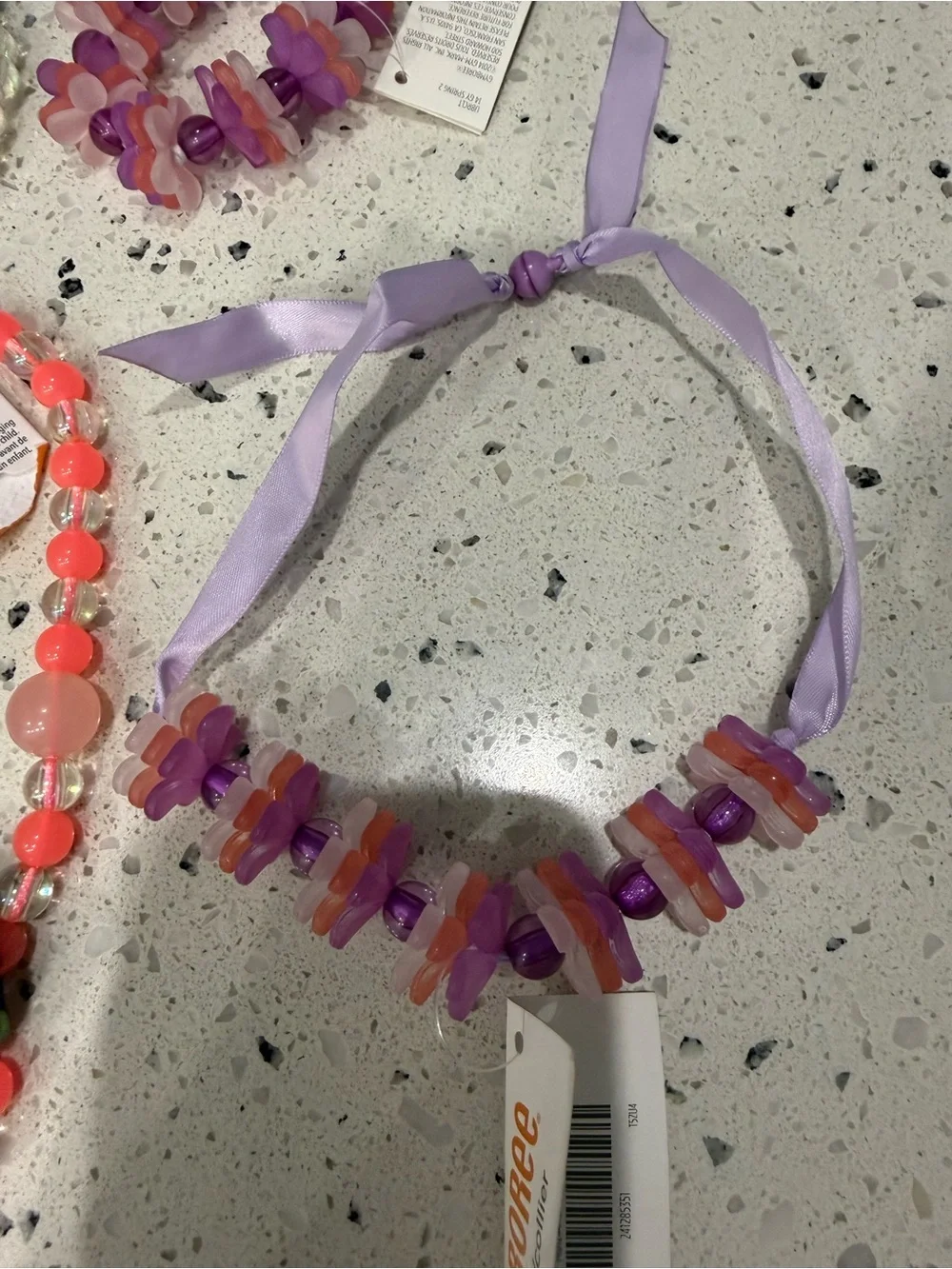 New girls Gymboree Coral Pink Beaded Necklace, Bracelet bundle